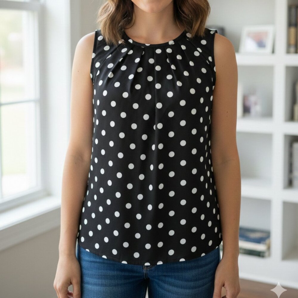 🛍️ BUNDLE ONLY • Merona black & white polka dot blouse Small